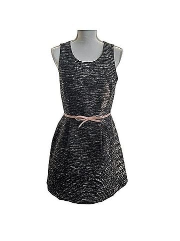The Limited Tweed Bow Belted Fit and Flare Dress Cocktail Dress (view 1)