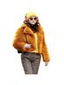 Express 100% Polyester Solid Yellow Orange Jacket Size M - photo 2