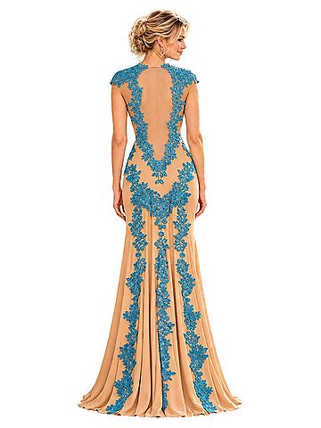 Jovani 89902A Lace Mermaid Cocktail Dress (view 2)