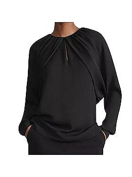 Lafayette 148 New York Ruched Silk Bolero Long Sleeve T-Shirt (view 1)