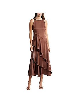 Parker Angie Satin Maxi Cocktail Dress (view 1)