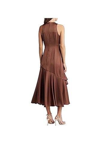 Parker Angie Satin Maxi Cocktail Dress (view 2)