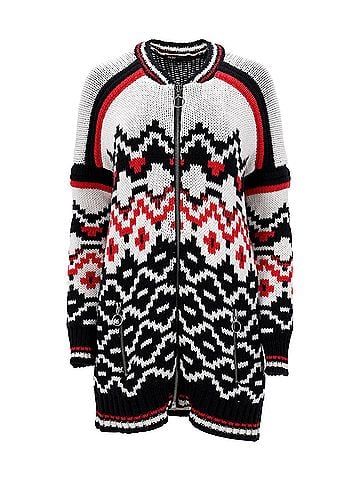 Maje Maje Mercouer Fair Isle Zip-Front Cardigan in Multicolor Wool (view 1)