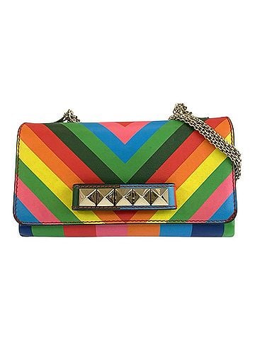 Valentino Valentino Rockstud Chain Shoulder Bag, Multicolor Leather, Women's VALENTINO (view 1)