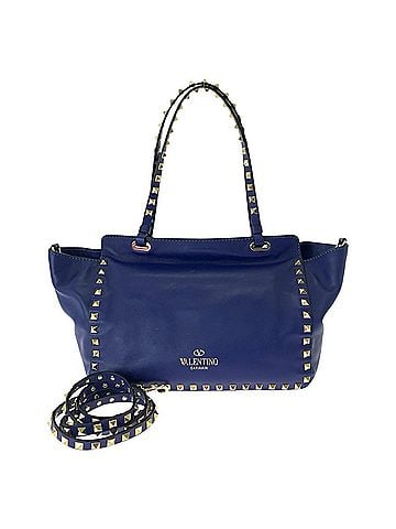 Valentino Valentino Rockstud Tote Bag Shoulder 2-Way Blue Leather Women's VALENTINO (view 1)