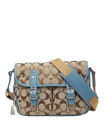 Coach Coach Signature Crossbody Shoulder Bag 6849 Beige Blue Canvas Leather Women's COACH (view 1)