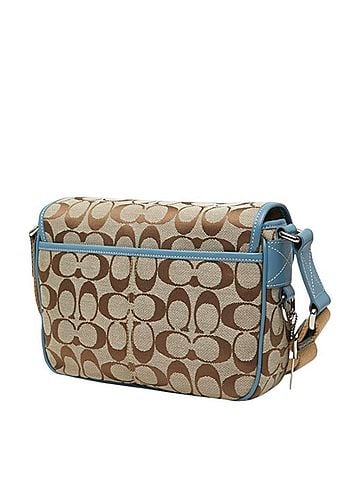 Coach Coach Signature Crossbody Shoulder Bag 6849 Beige Blue Canvas Leather Women's COACH (view 2)