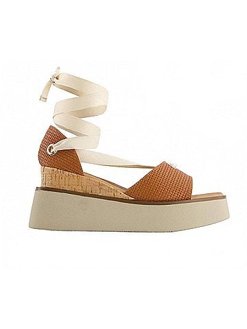 Andrea Women's Ribbon Lace Platform Wedge Sandals (view 1)