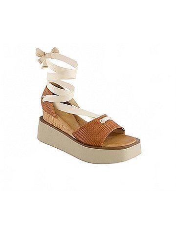 Andrea Women's Ribbon Lace Platform Wedge Sandals (view 2)