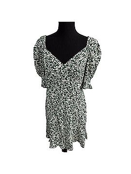 Madewell Abstract Leaf Kelly Verdant Seamed V-Neck Mini Dress Casual Dress (view 2)