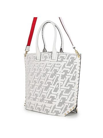Christian Louboutin Christian Louboutin Cavalo Techno Tote Bag, Calf Leather, 1235143, 2-way Shoulder White, Handbag, (view 2)