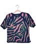 Anne Klein Zebra Print Pink Blue Pullover Sweater Size M - photo 1