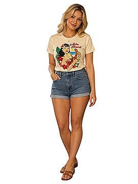 Collectif Hawaiian Pinup Tee T-Shirt (view 1)