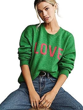 Sundry Anthropologie Love Green Pullover Sweater (view 1)