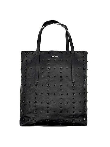 Jimmy Choo Jimmy Choo Pimlico Leather Tote Bag, Black, Star Studs, Fits A4 Size (view 1)