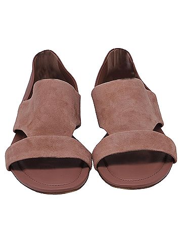 Tod's Tod's Slip-On Open-Toe Sandals in Rose Suede (view 2)