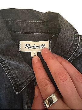 Madewell Washed Black Denim Button-Down Shirt Long Sleeve T-Shirt (view 2)