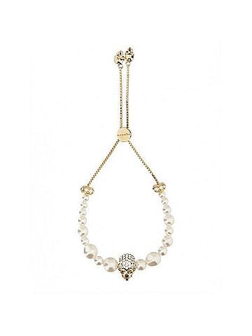 Alexander McQueen Skull Pearl Friendship Bracelet (view 1)