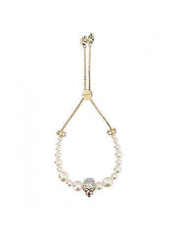 Alexander McQueen Skull Pearl Friendship Bracelet (view 2)