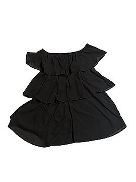 Pink Lily Black Tiered Off-Shoulder Dress Cocktail Dress (view 2)