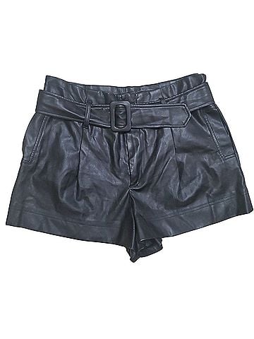 Zara Faux Leather Shorts (view 1)