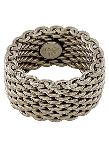 Tiffany & Co. Tiffany &amp; Co. Somerset Mesh Ring, Sterling Silver 925, Women's Ring (view 1)