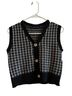 Shein Checkered-gingham Black White Sweater Vest One size - photo 1