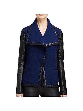 Vince. Bouclé Knit Lambskin Leather Drape Moto Jacket Jacket (view 1)