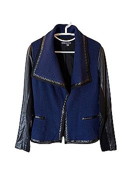 Vince. Bouclé Knit Lambskin Leather Drape Moto Jacket Jacket (view 2)
