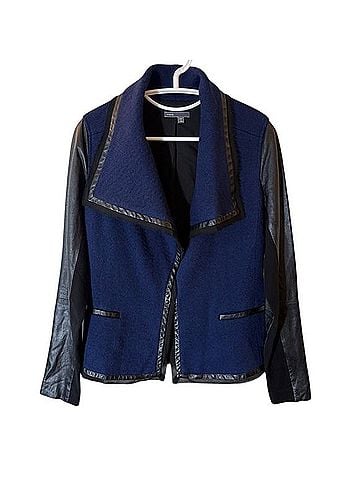 Vince. Bouclé Knit Lambskin Leather Drape Moto Jacket Jacket (view 2)