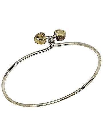 Tiffany & Co. Tiffany &amp; Co. Bangle, 18K Gold, Double Heart Design, Hook, Sterling Silver 925/750, Silver/Gold, Women's (view 1)
