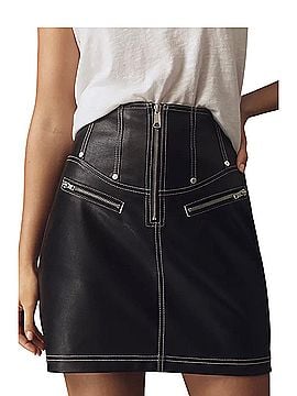Pilcro Pilcro Corseted Mini Leather Skirt (view 1)