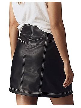 Pilcro Pilcro Corseted Mini Leather Skirt (view 2)