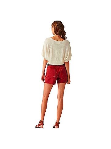 BA&SH Domino Linen Cardigan Ecru Wool Sweater (view 2)