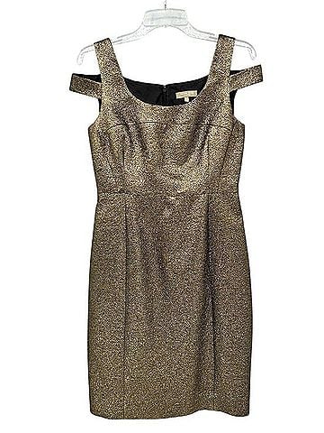 Michael Kors Collection Gold Brocade Dress Cocktail Dress (view 2)