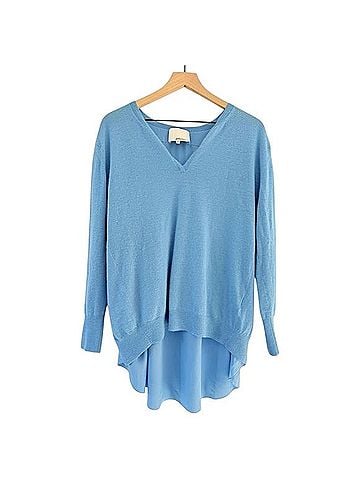 3.1 Phillip Lim Merino Cashmere Silk Layered Sweater Tunic Long Sleeve Blouse (view 1)
