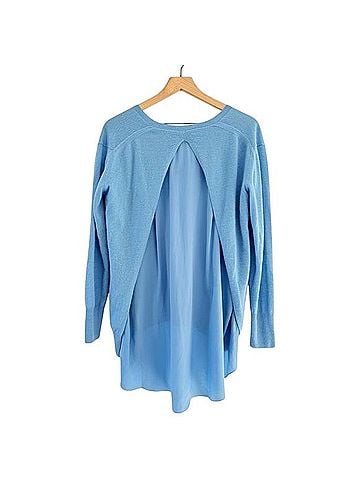 3.1 Phillip Lim Merino Cashmere Silk Layered Sweater Tunic Long Sleeve Blouse (view 2)