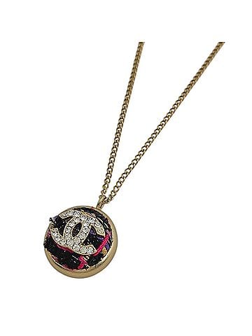 Chanel Chanel necklace, Coco Mark, GP rhinestone, gold, for women. (view 1)