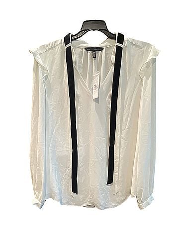 White House Black Market velvet tie blouse Long Sleeve Blouse (view 1)