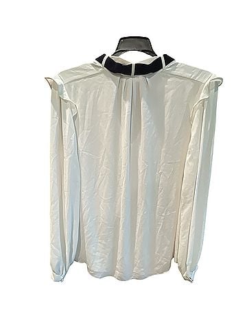 White House Black Market velvet tie blouse Long Sleeve Blouse (view 2)