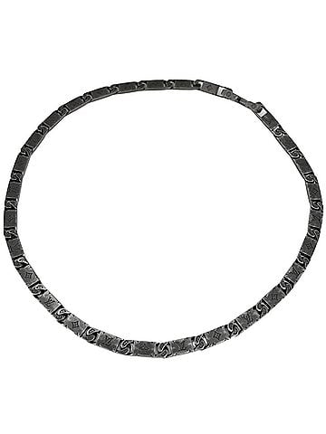 Louis Vuitton Louis Vuitton Monogram Tie-Up Necklace, Flower, Metal, Black, Women's (view 1)