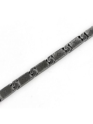 Louis Vuitton Louis Vuitton Monogram Tie-Up Necklace, Flower, Metal, Black, Women's (view 2)