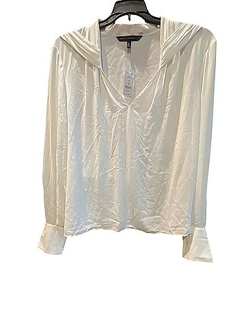 White House Black Market ladies , V-neck, shoulder pleat blouse Long Sleeve Blouse (view 2)