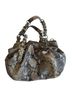 Michael Kors Brown and grey snakeskin silver hardware Leather Hobo - photo 1