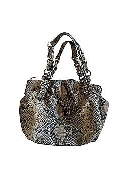 Michael Kors Brown and grey snakeskin silver hardware Leather Hobo (view 2)