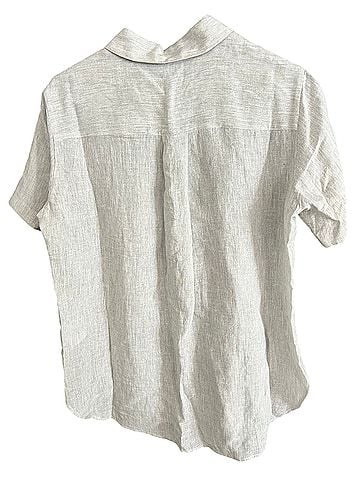 Theory linen-blend Short Sleeve Button-Down Shirt (view 2)