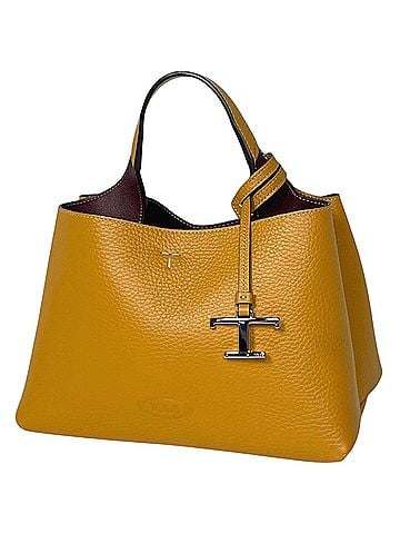 Tod's Tod's TOD'S 2-Way T-Timeless Leather Handbag, Yellow, Women's (view 1)