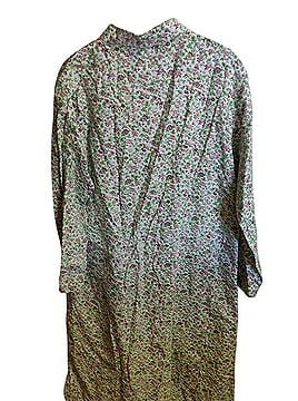 The Vermont Country Store Portuguese Women Floral Zip-Front Long Robe Flannel Casual Dress (view 2)
