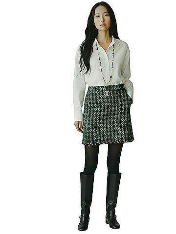Ann Taylor Ann Taylor Plaid Sequin Tweed Boucle Mini Skirt Casual Skirt (view 1)