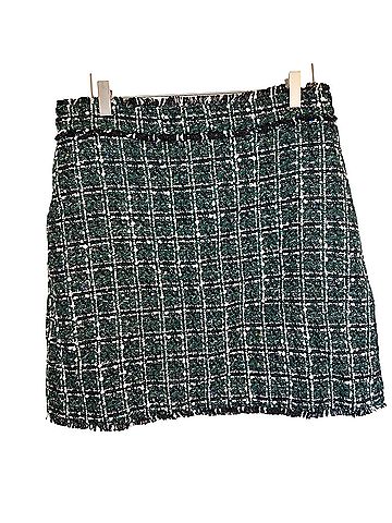 Ann Taylor Ann Taylor Plaid Sequin Tweed Boucle Mini Skirt Casual Skirt (view 2)